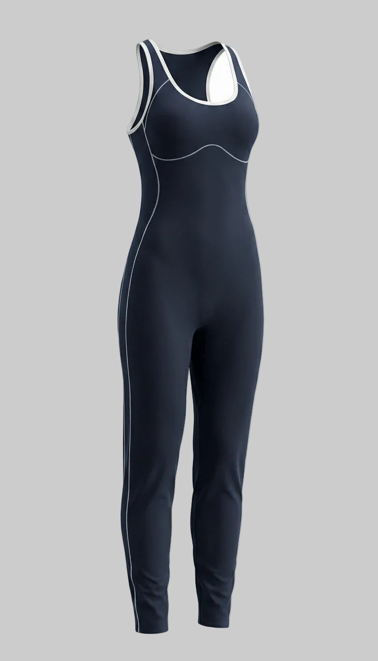 BUTTERFLY Balance Sleeveless Yoga Jumpsuit - Navi