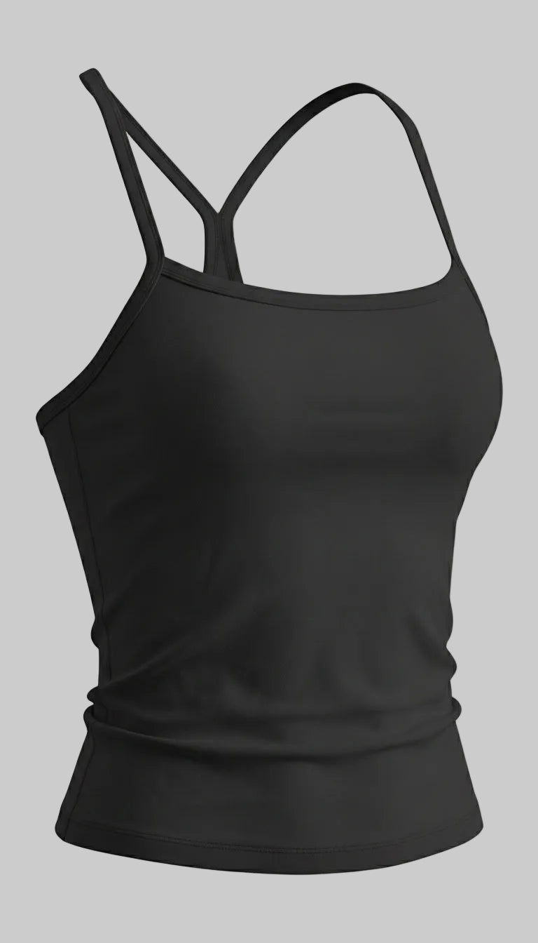 Lovertti SERENE Longline Yoga Tank – Women’s Activewear - Black