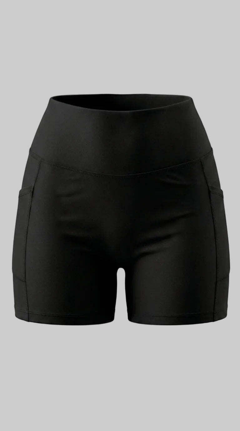 Lovertti SENERE High-Waist Pocket Shorts – Black