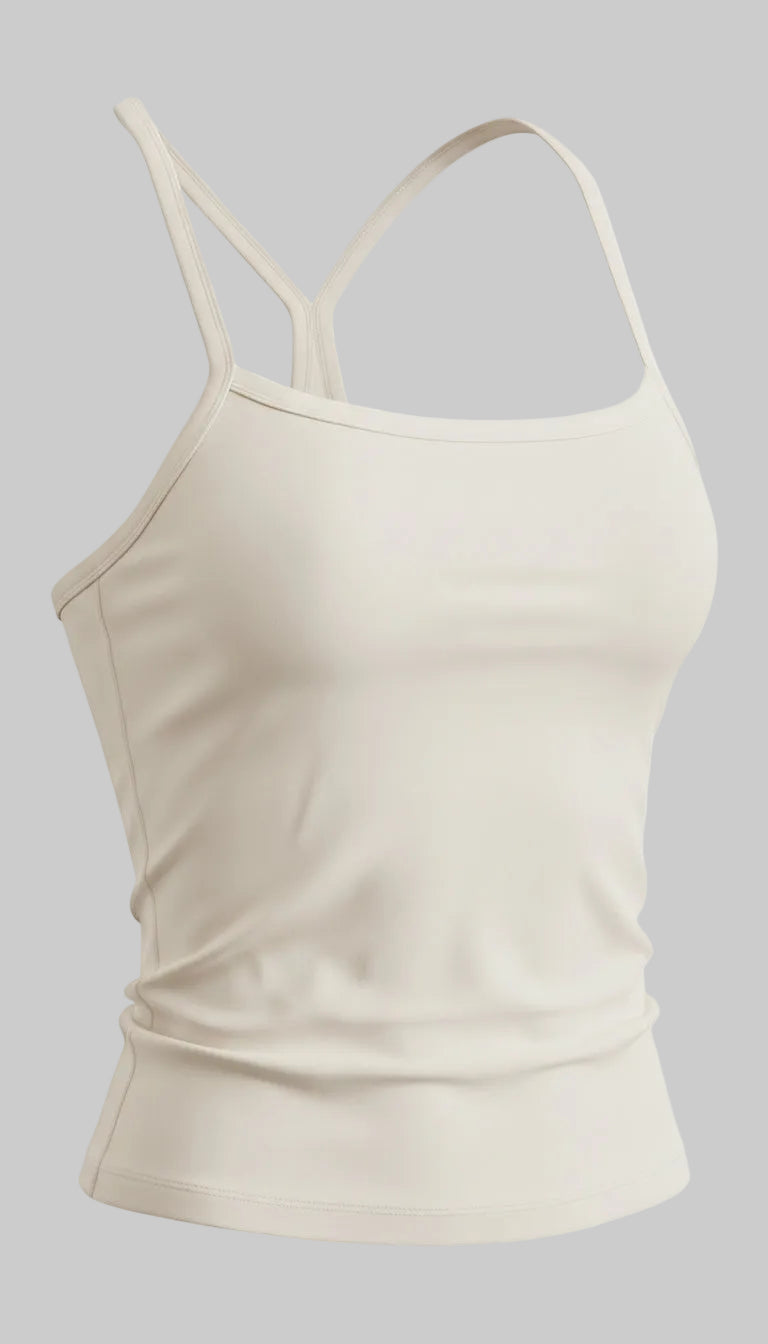 Lovertti SERENE Longline Yoga Tank – Women’s Activewear - Cream
