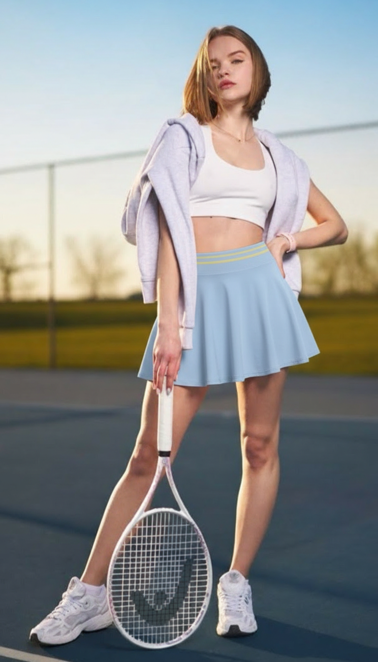 FLOW Shorts Skirt with pockets - Light Blue