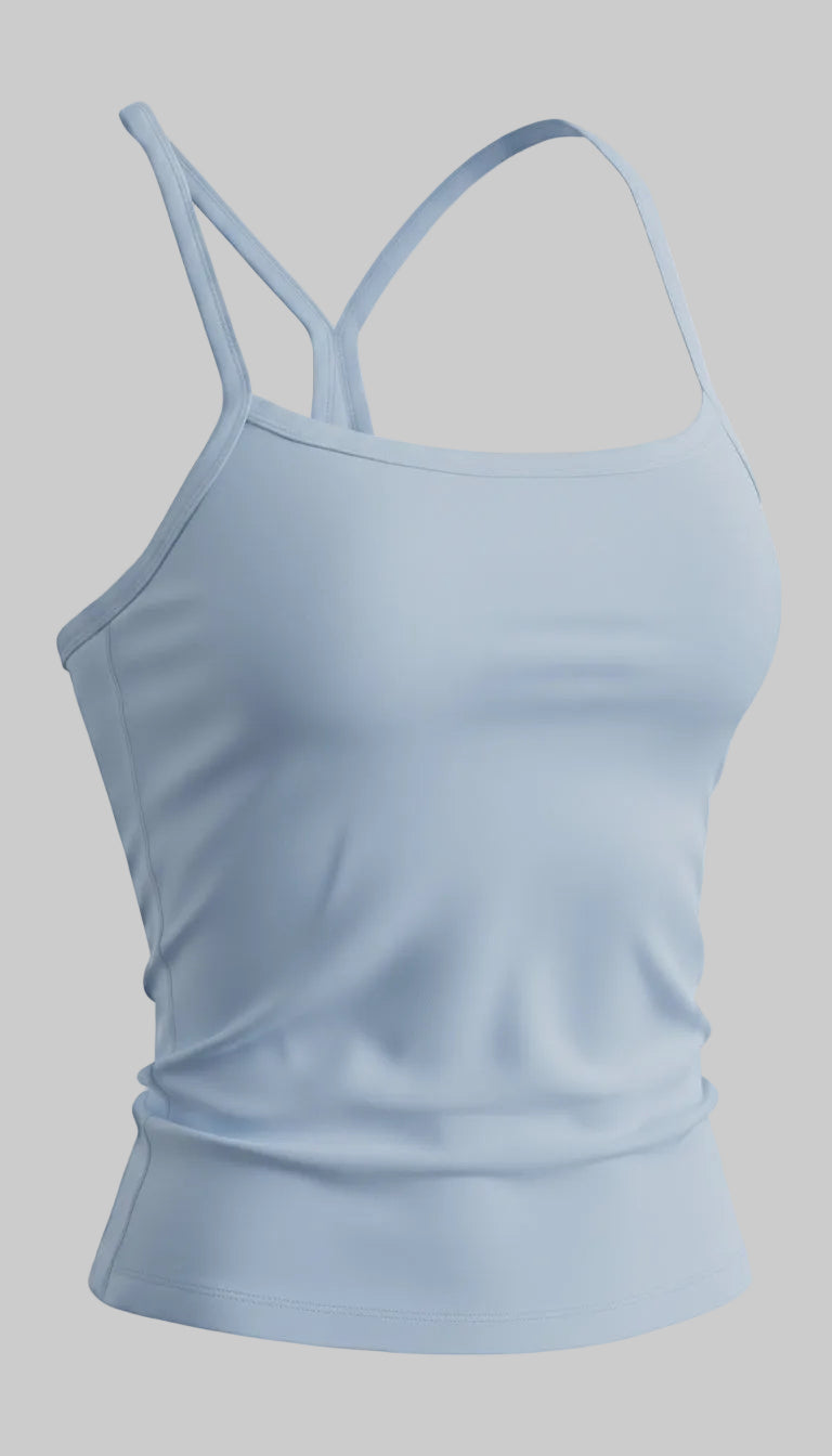 Lovertti SERENE Longline Yoga Tank – Women’s Activewear - Light Blue
