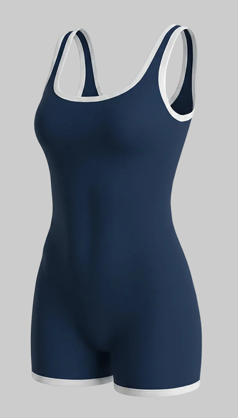 BUTTERFLY Balance Open Back Yoga Jumpsuit - Navi