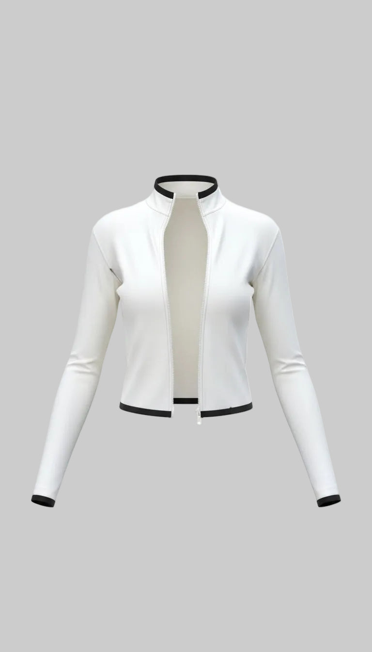 Lovertti LUXE ANGEL Zip Up Jacket - Cream/Black