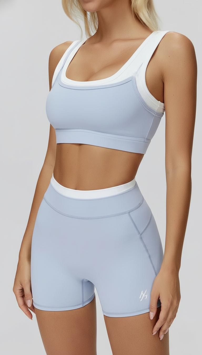 Lovertti SERENE Double Layer Crop - Light Blue