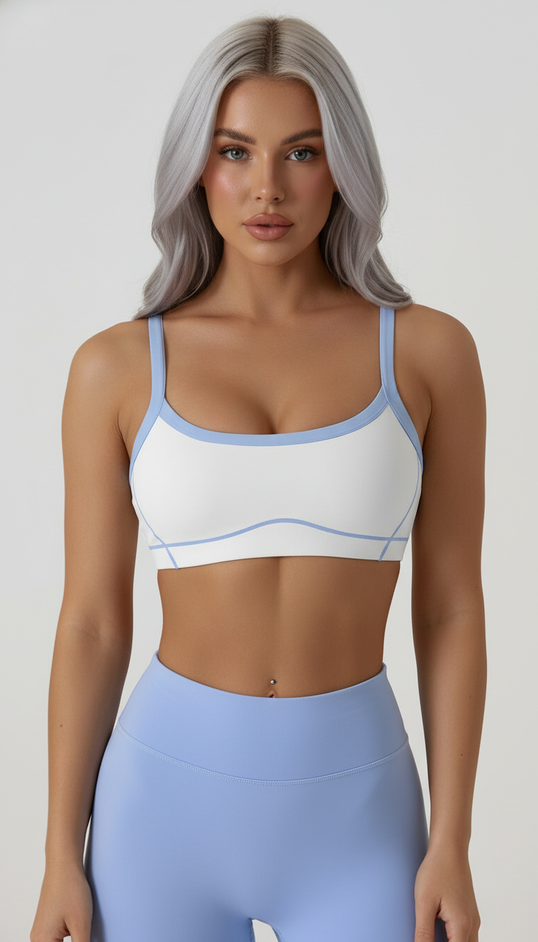 Loverrti SERENE Yoga Crop Top - White/Blue