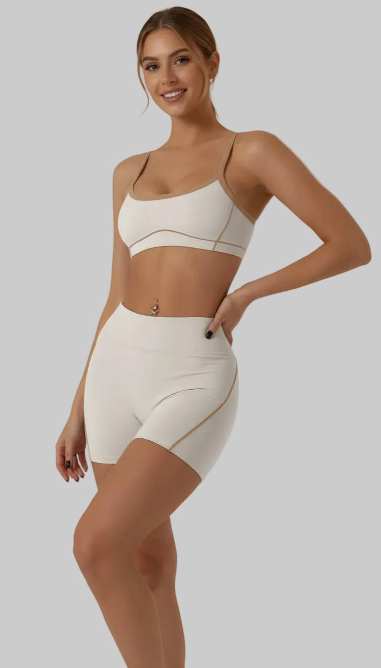 Lovertti SERENE Seamless Yoga Shorts - French Vanilla