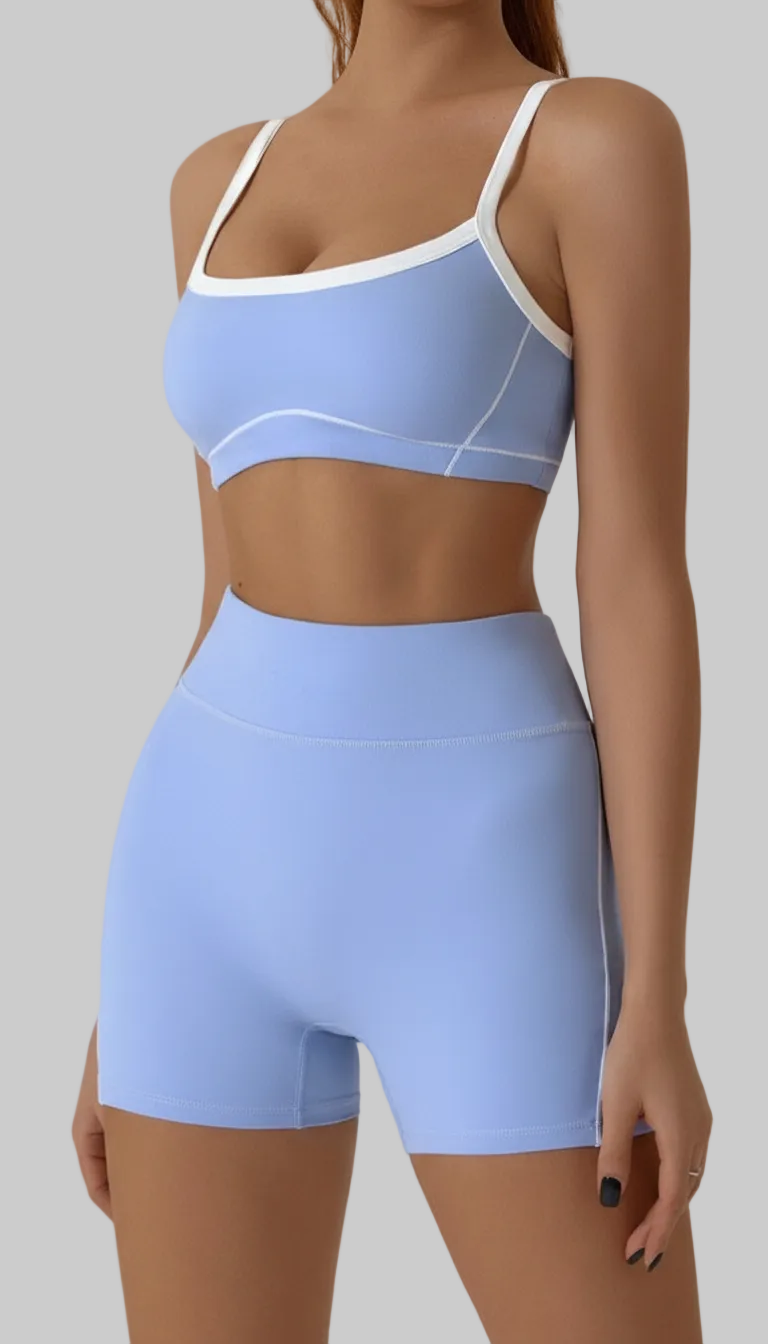 Lovertti SERENE Seamless Yoga Shorts - Light Blue