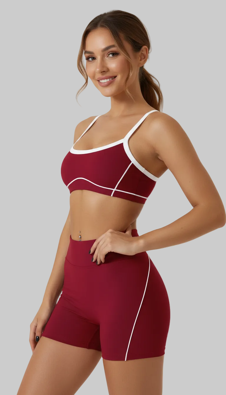 Lovertti SERENE Seamless Yoga Shorts - Cherry Cola