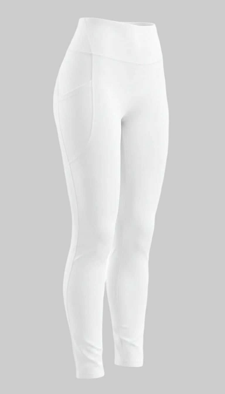 Lovertti SERENE Pocket Full Length Leggings - White