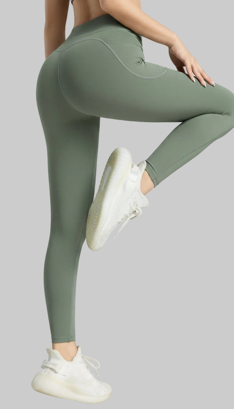 Lovertti SERENE Pocket Full Length Leggings - Light Green