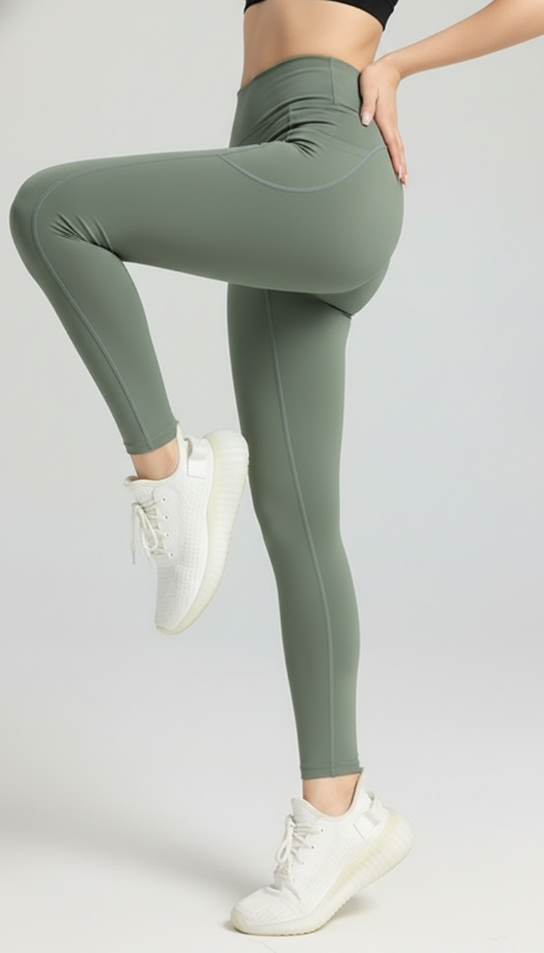 Lovertti SERENE Pocket Full Length Leggings - Light Green