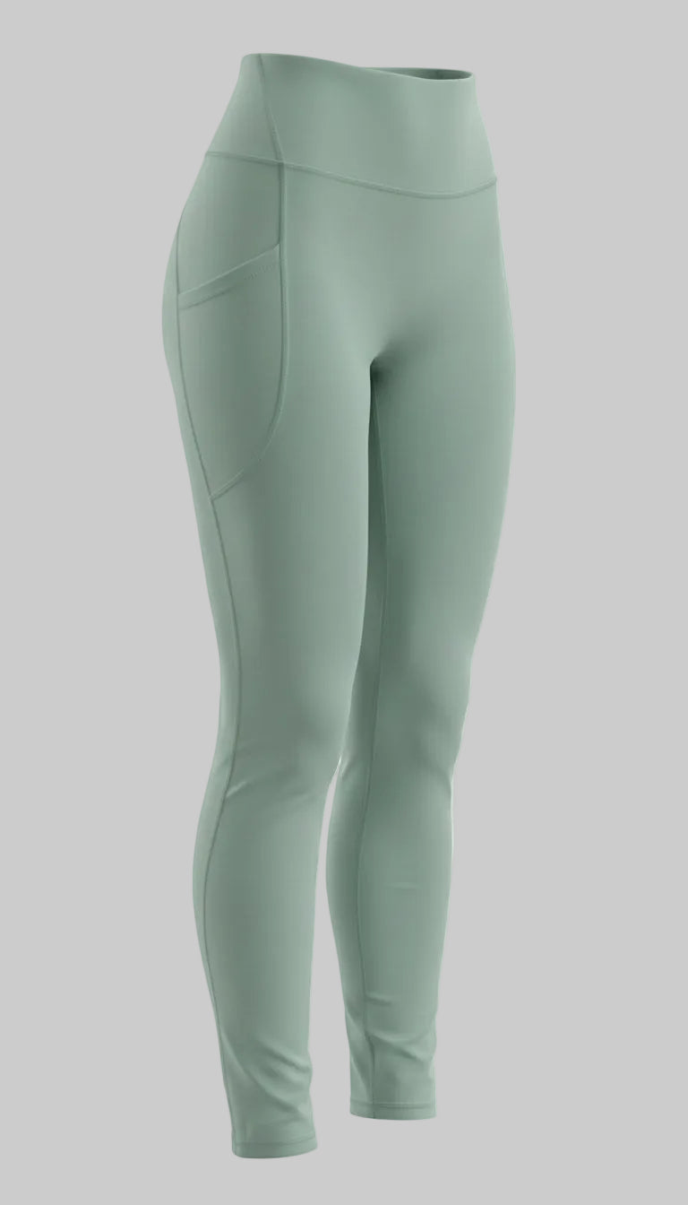 Lovertti SERENE Pocket Full Length Leggings - Light Green