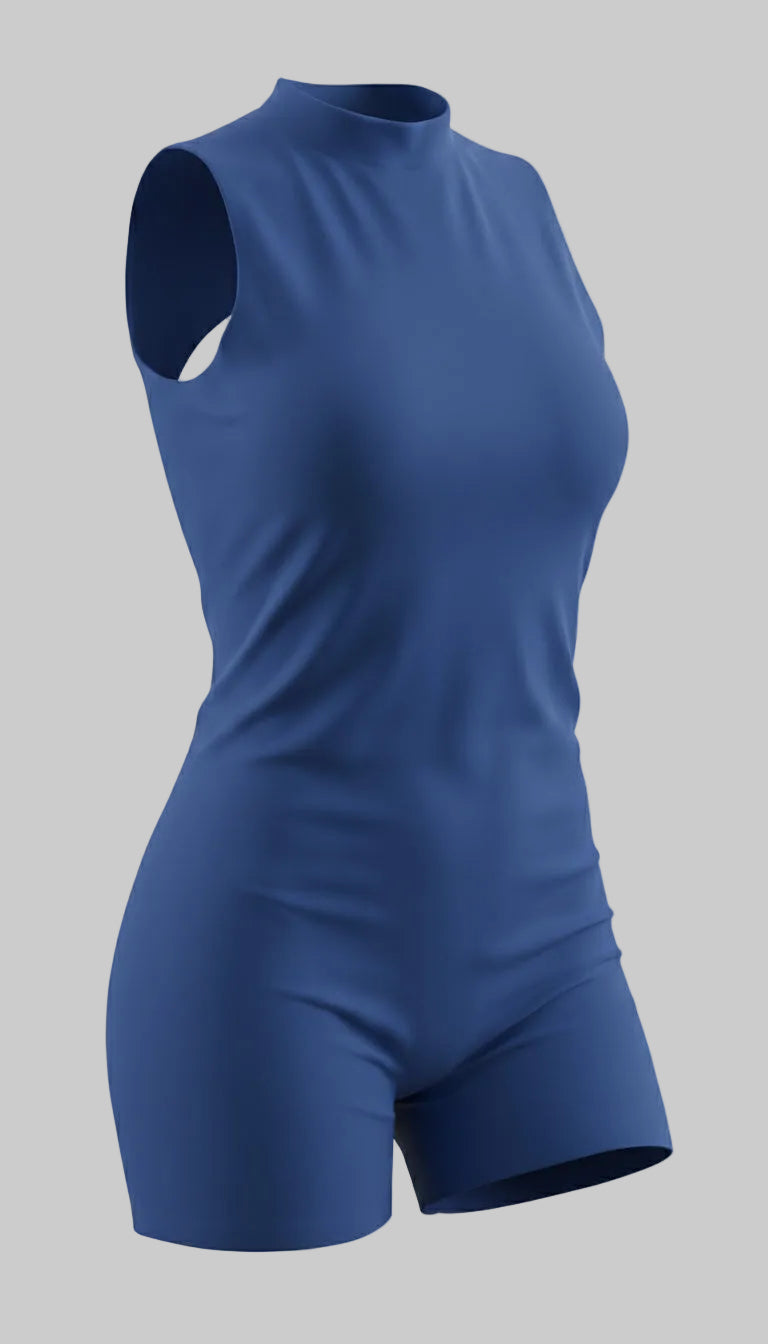 BUTTERFLY Sculpting Yoga Short Jumpsuit - Blue