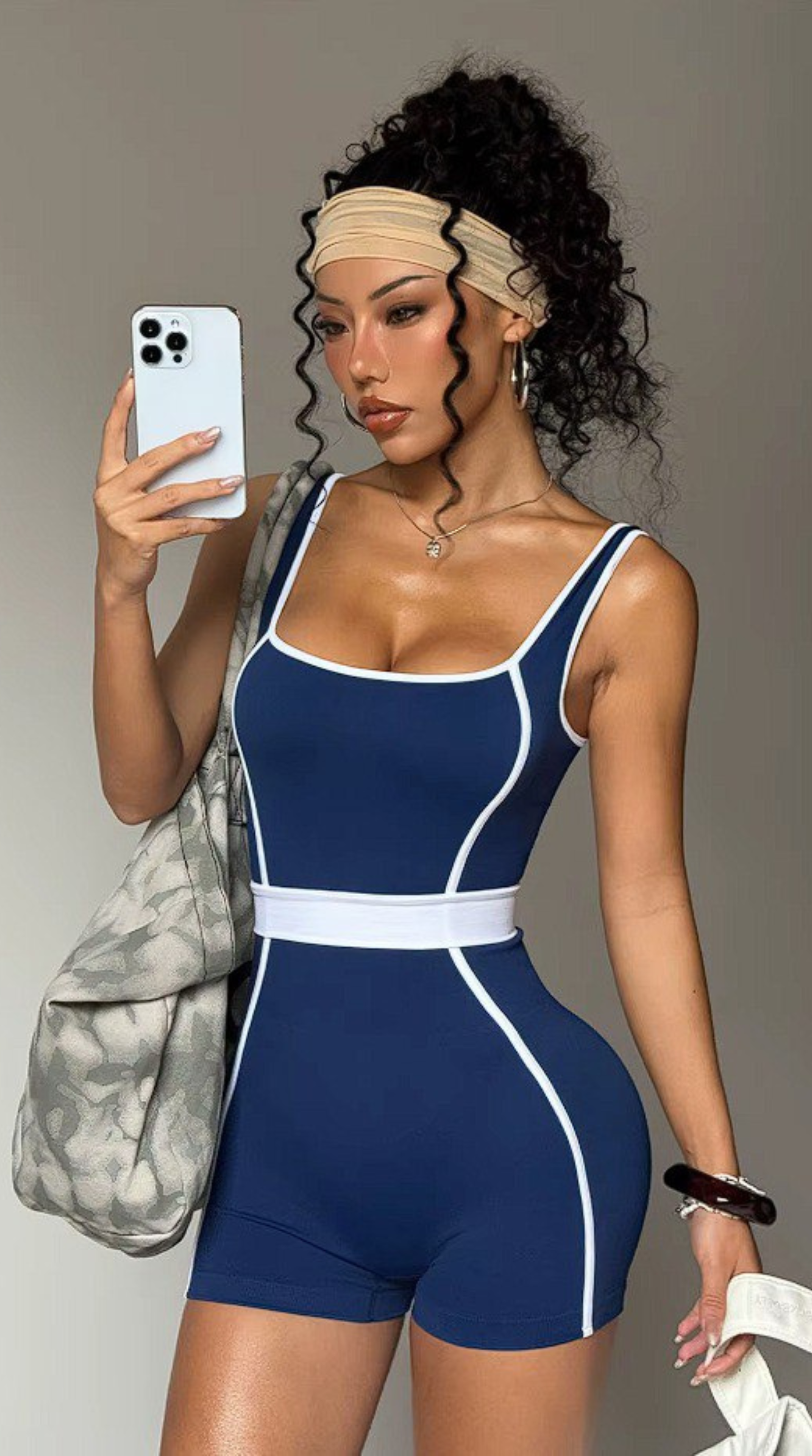 BUTTERFLY Essential Yoga Short Jumpsuit  - Navi