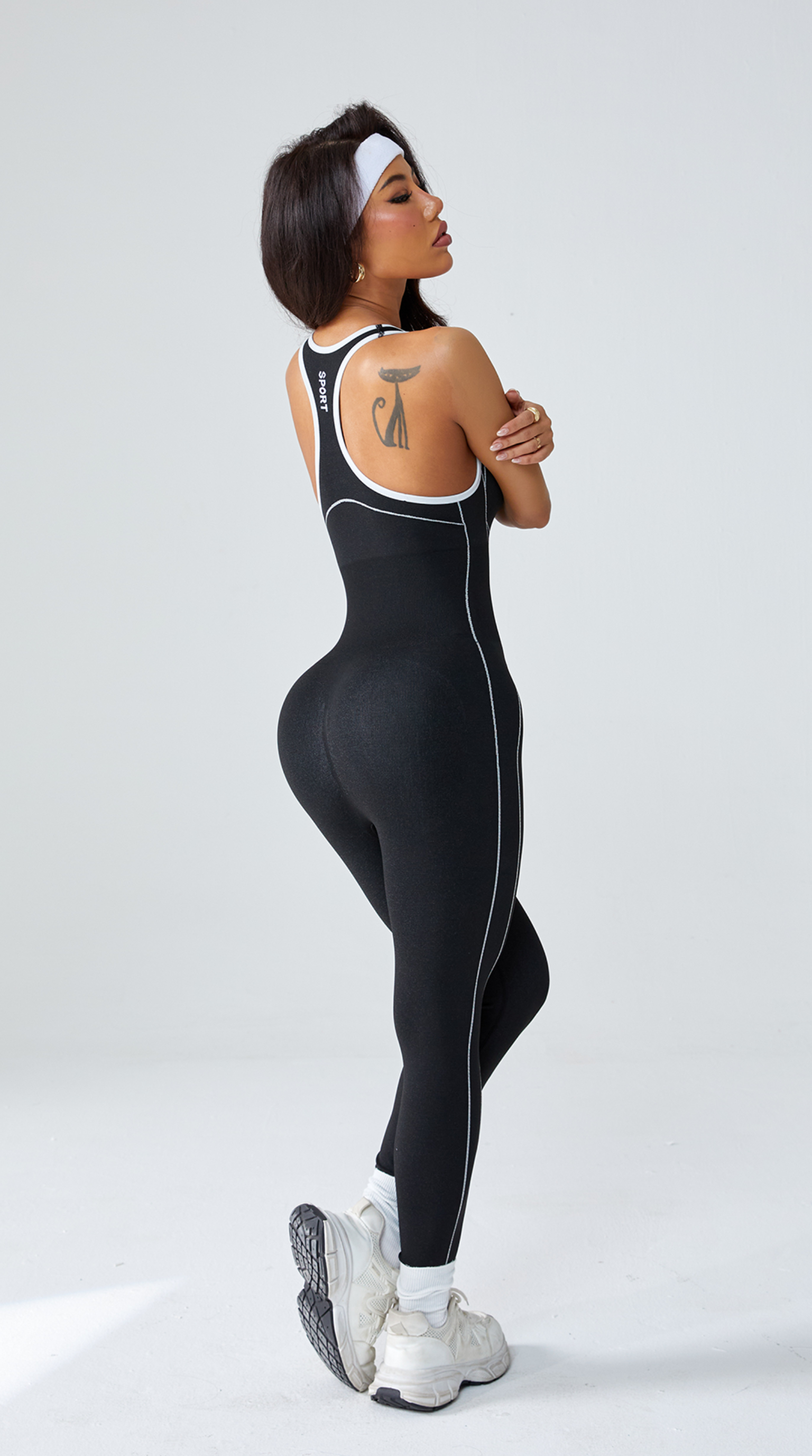 BUTTERFLY Balance Sleeveless Yoga Jumpsuit - Black