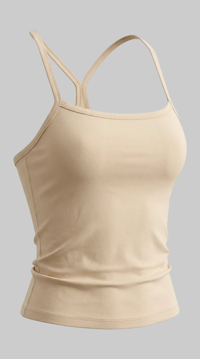 Lovertti SERENE Longline Yoga Tank – Women’s Activewear - French Vanilla