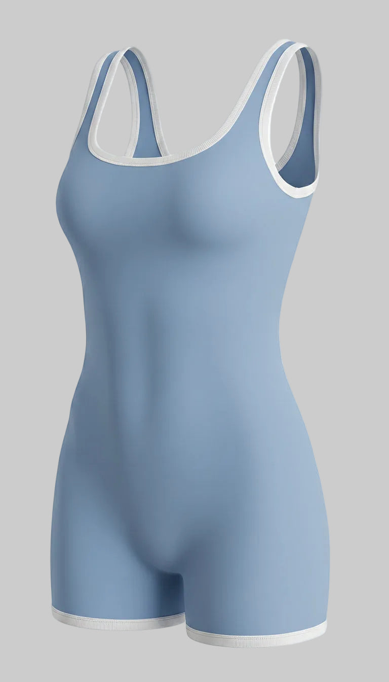 BUTTERFLY Balance Open Back Yoga Jumpsuit - Light Blue