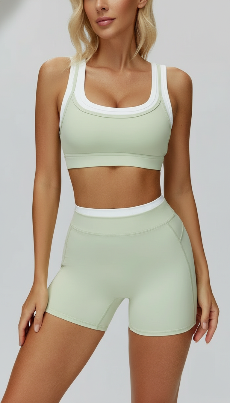 Lovertti SERENE Double Layer Crop - Light Green