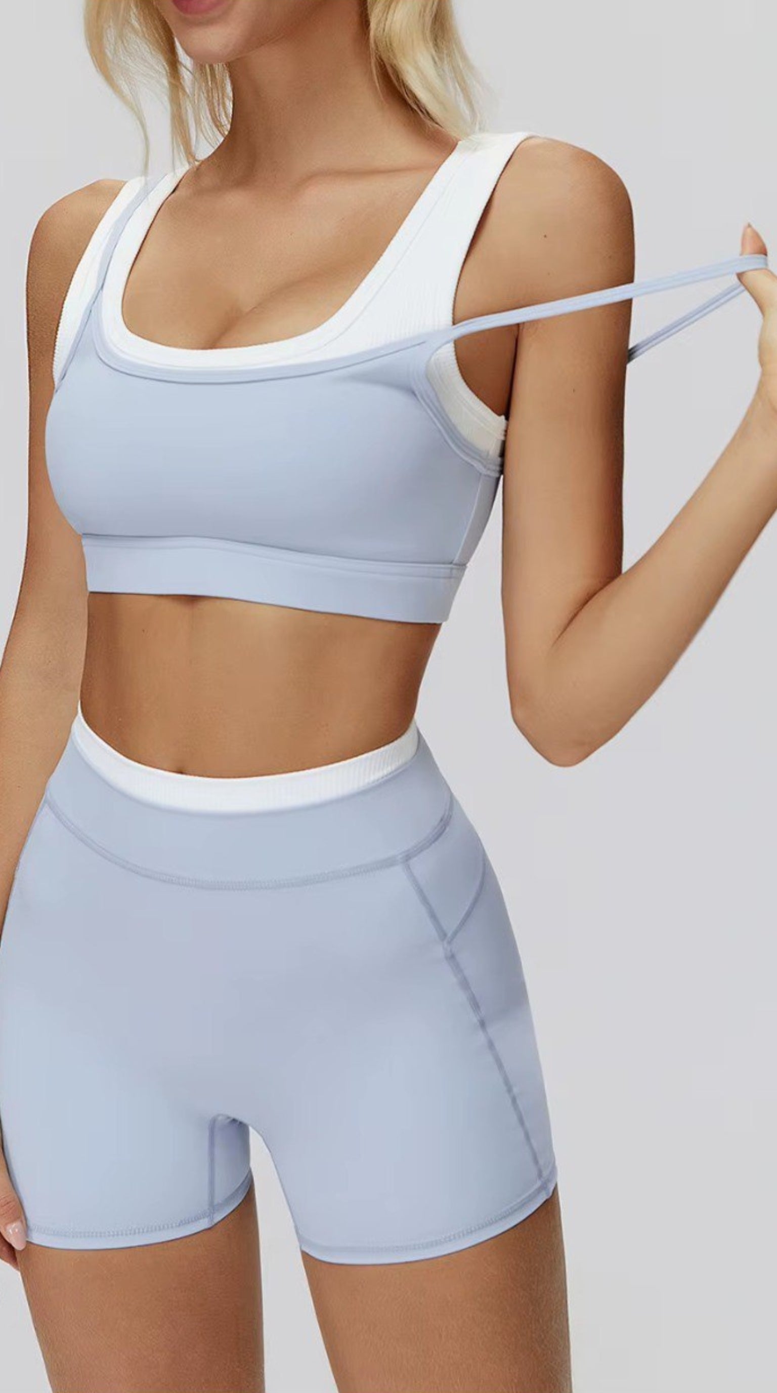 Lovertti SERENE Double Layer Crop - Light Blue