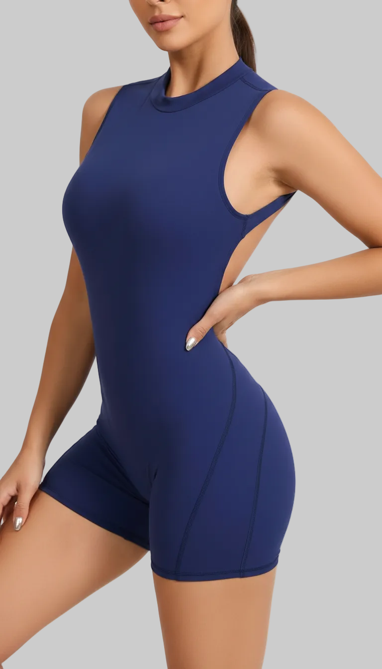 BUTTERFLY Sculpting Yoga Short Jumpsuit - Blue