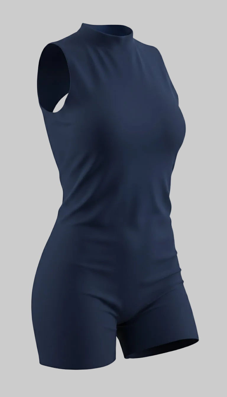 BUTTERFLY Sculpting Yoga Short Jumpsuit - Navi